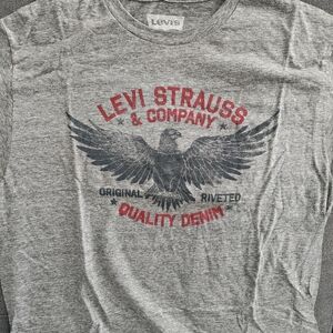 Levi's Gray Tee with Eagle Graphic